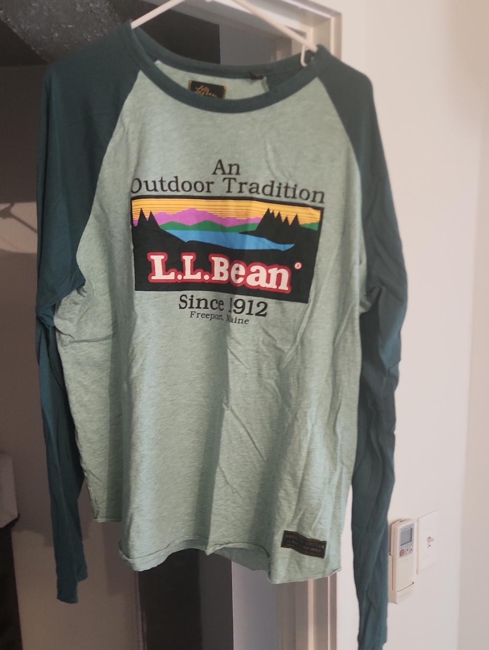 Todd Snyder X L.L. Bean Two-Tone Green Long-Sleeve Tee Mens L